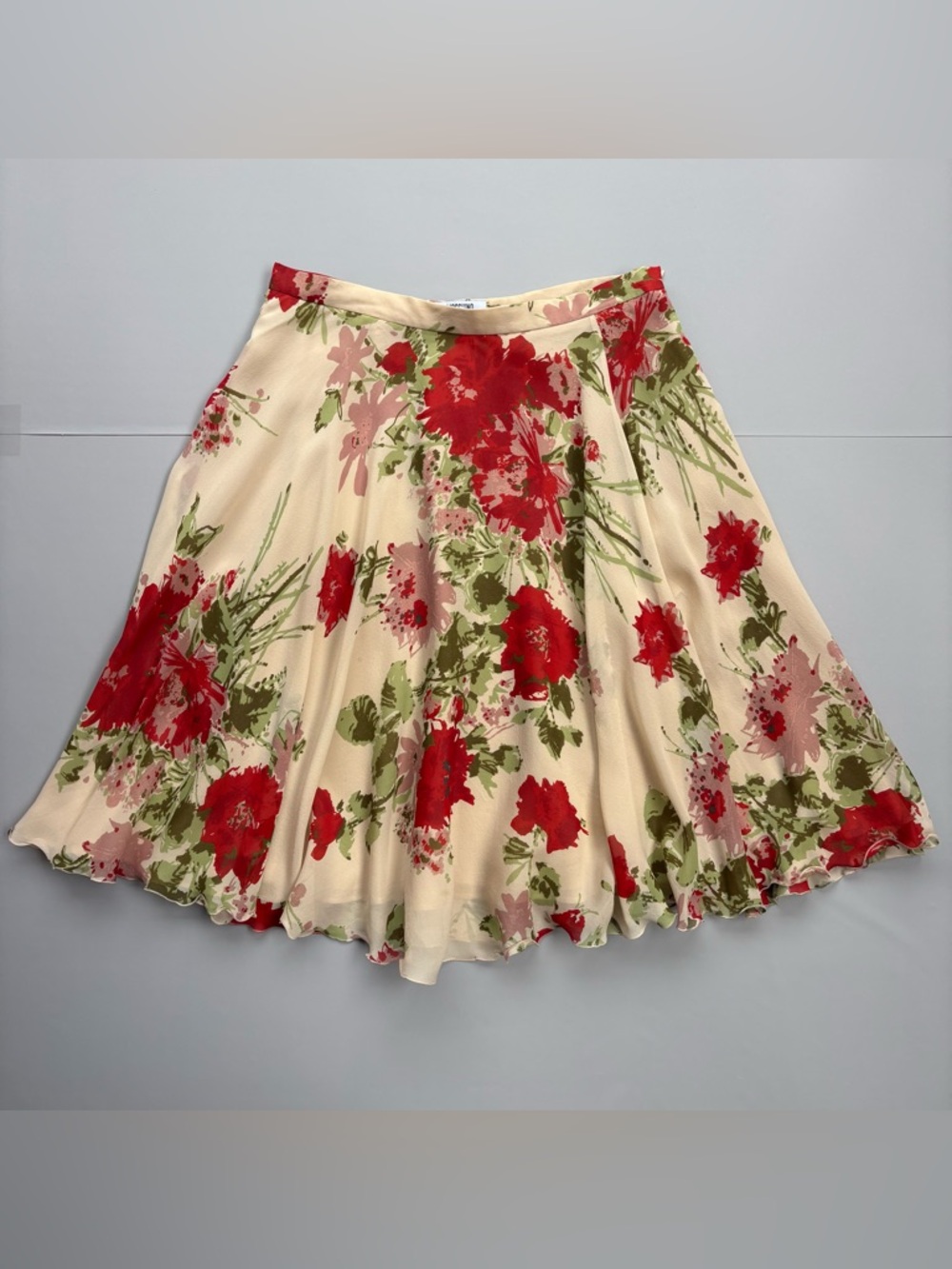 Vintage Moschino Cheap and Chic Silk Floral Skirt A-Line Cottagecore Flowy